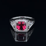 Eighteen Carat White Gold Spinel and Diamond Set Ring