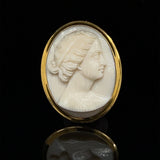 18 Carat Oval Ivory Cameo Ring