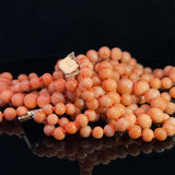 Antique Triple Strand of Graduated Angle Skin Coral Necklace