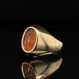 15 Carat Yellow Gold Carnelian Intaglio Signet Ring