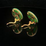 14ct Yellow Gold Jadeite Clip On Earrings