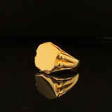 18 Carat Yellow Gold Shield Design Signet Ring