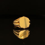 18 Carat Yellow Gold Shield Design Signet Ring