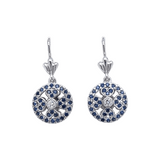 18ct White Gold Sapphire And Diamond Earrings