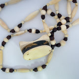 Antique Ivory And Shakudo Pendant Necklace