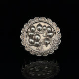 Antique Sterling Silver Round Brooch With Souvenir Window At Back