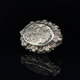 Antique Sterling Silver Oval Brooch