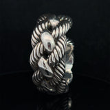Sterling Silver Woven Cable Cuff Bangle By David Yuman