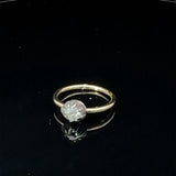 Single Old Mine Cut Solitair Diamond Ring