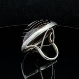 Stering Silver Banded Agate Large Dome Ring