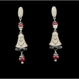 18 Carat White Gold Diamond & Ruby Bell-Shaped Earrings