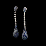 Eighteen Carat White Gold Sapphire And Diamond Drop Earrings