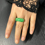 Natural Jade Saddle Ring