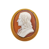 18ct Yellow Gold Set Shell Cameo Brooch