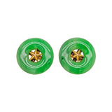 14ct Yellow Gold Jadeite Clip On Earrings