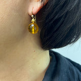 Faceted Honey Balatic Amber Drop Earrings