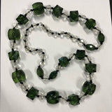Vintage faceted green and clear bead necklace