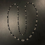 Antique Lead Crystal And Black Onyx Bead Necklace