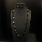Antique Lead Crystal French Jet And Black Onyx Necklace