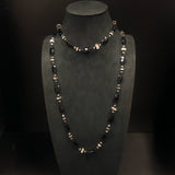 Antique Lead Crystal and Black Onyx Necklace