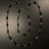 Antique Lead Crystal and Black Onyx Necklace