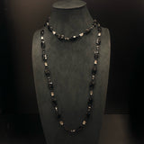 Antique Lead Crystal And Black Onyx Necklace