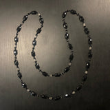 Antique Lead Crystal And Black Onyx Necklace