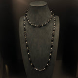 Antique Lead Crystal and Black Onyx Necklace