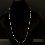 Fourteen Carat White Gold And Diamond Station Necklace
