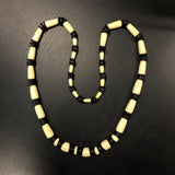 Vintage Bead And Vulcanite Disc Long Necklace