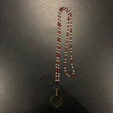 Red Agate with Black/White Howlite Necklace with Mini Magnifying