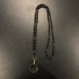 Matt And Polished Black Agate Mini Magnifying Glass Necklace