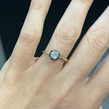 Single Old Mine Cut Solitair Diamond Ring