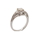 Diamond Ring with Scrolled Shoulders
