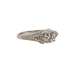 Diamond Ring with Scrolled Shoulders