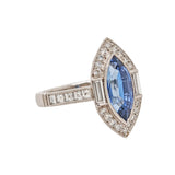 Marquise Sapphire & Diamond Ring side view