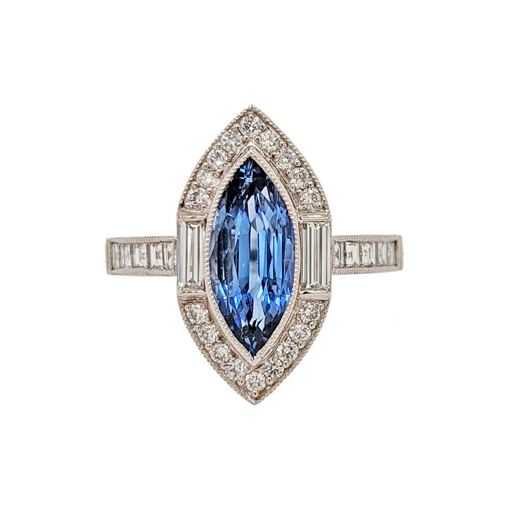 Marquise Sapphire & Diamond Ring