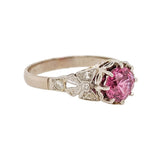 Pink Sapphire & Diamond Ring side view