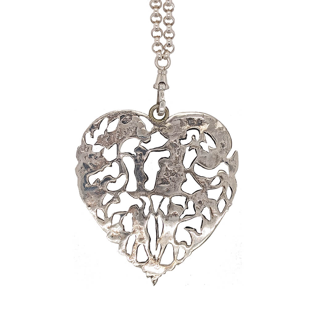 Silver Victorian Heart Pendant back